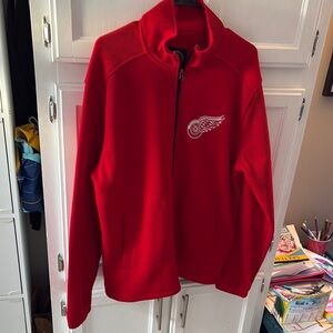 Red Mens Jacket with Embroidered Logo